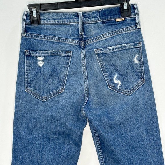 Mother The Tomcat Playing with Scissors Straight Leg Crop Distressed Jeans Sz 25 - Picture 15 of 16